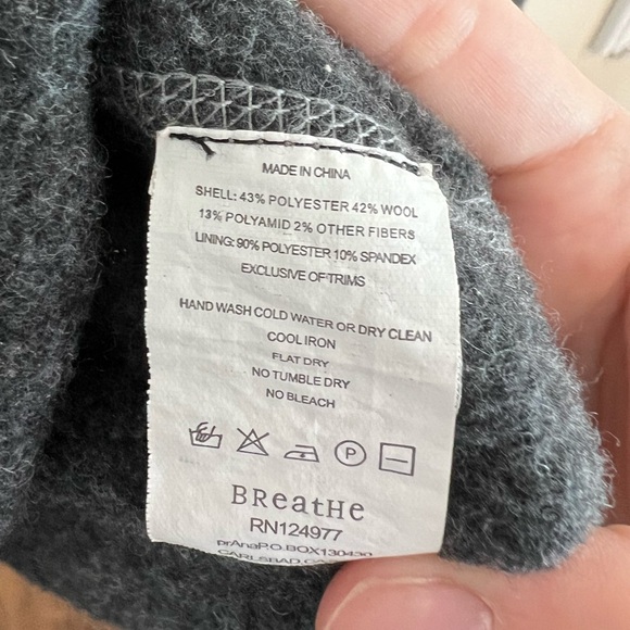 prAna Quarter-Zip Hoodie, Wool Blend, Size M, Gray - Picture 7 of 7